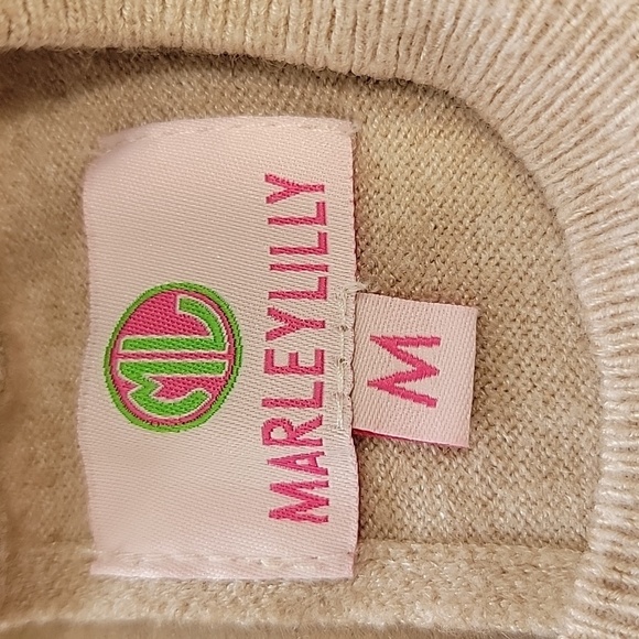 Marleylilly Tan Size M Lace Hem Tunic Sweater, Gently Used Condition - Picture 12 of 13